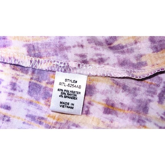 Zenana Tie-Dye Purple & Yellow Sleeveless Tank Top XL Polyester Blend - Picture 4 of 5